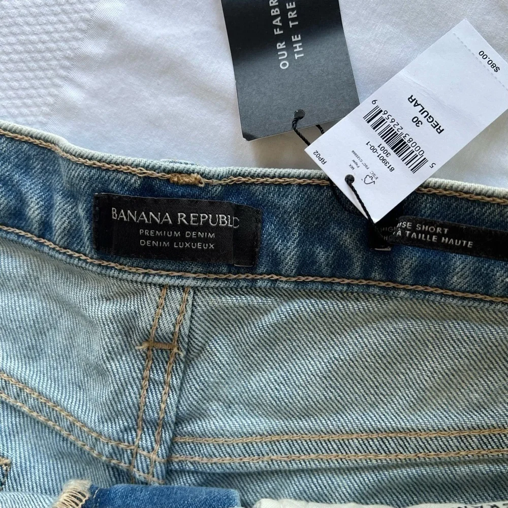 Banana Republic High-Rise Relaxed Cut Off Denim Jean Shorts Size 30